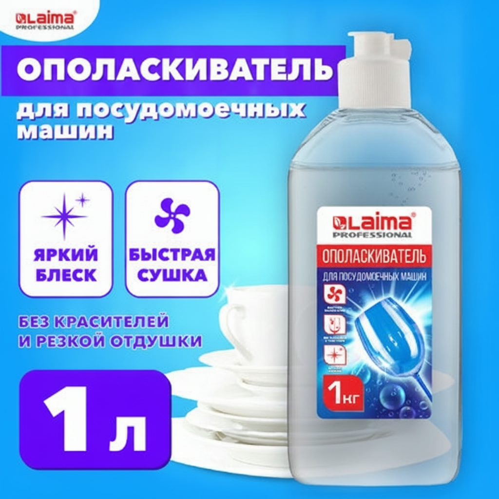 Ополаскиватель для посудомоечных машин 1л LAIMA PROFESSIONAL, 609278