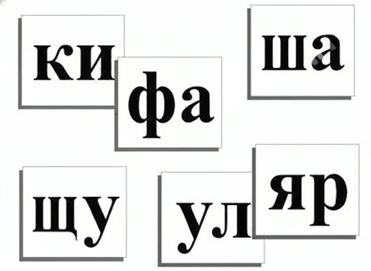 Касса слогов демонстрационная (ламинированная, с магнитным креплением)