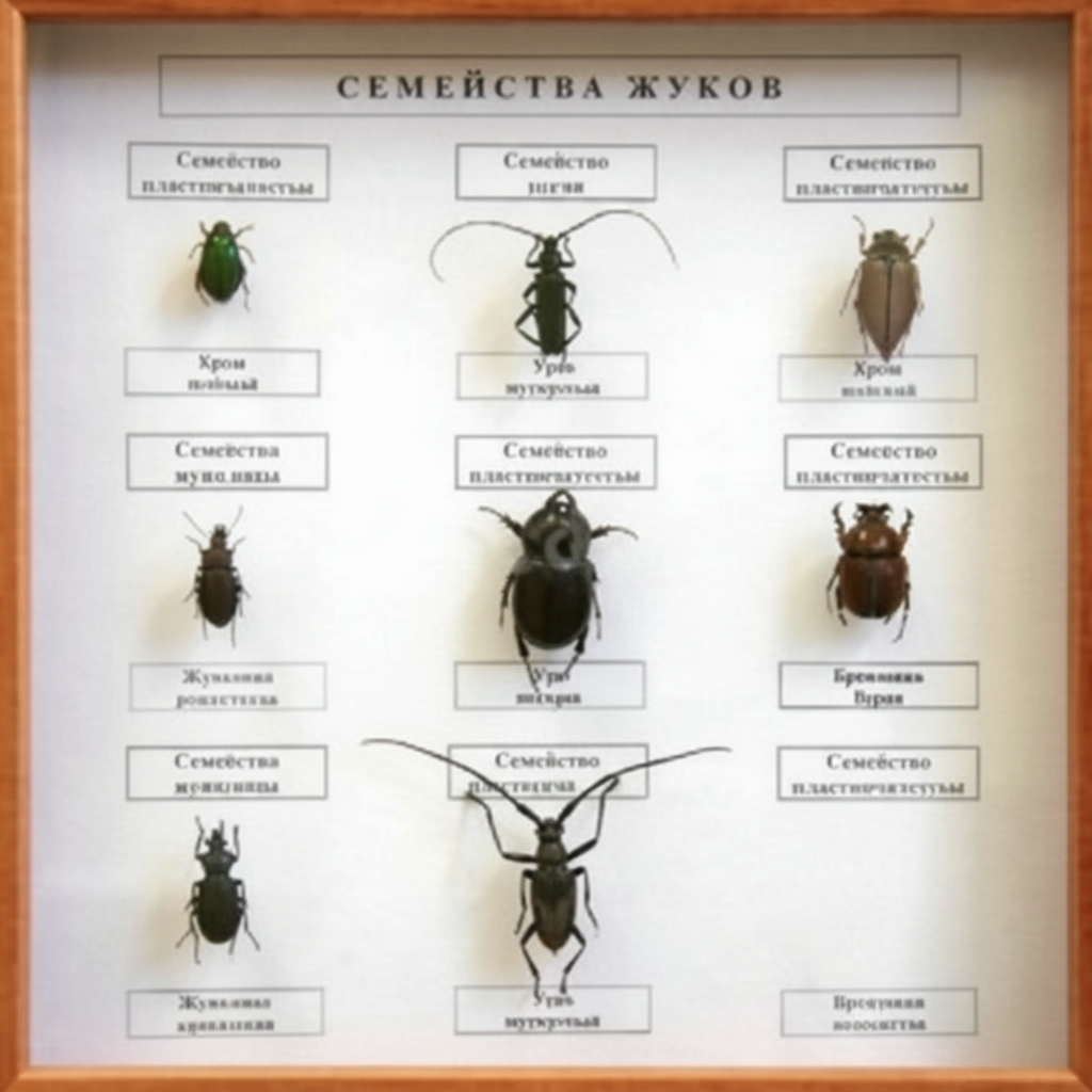 Коллекция энтомологическая Семейство жуков