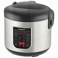 Мультиварка SCARLETT SC-MC410S27, 900 Вт, 5 л, 22 программы, серебро/черная