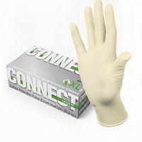 Перчатки смотровые латексные CONNECT неопудренные 45 пар (90 штук), размер XL (очень большие), -