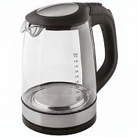 Чайник SCARLETT SC-EK27G19, 2,2 л, 2200 Вт, закрытый нагревательный элемент, стекло, черный