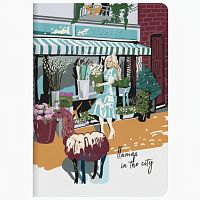 Тетрадь 40 л. в клетку обложка SoftTouch, бежевая бумага 70 г/м2, сшивка, А5 (147х210 мм), ЛАМЫ, BRAUBERG, 403776
