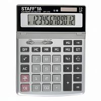 Калькулятор настольный металлический STAFF STF-1712 (200х152 мм), 12 разрядов, двойное питание, 250121