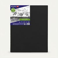 Холст на подрамнике черный BRAUBERG ART CLASSIC, 40х50см, 380 г/м, хлопок, мелкое зерно, 191651