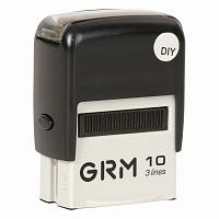 Штамп самонаборный (мини) 3-строчный, оттиск 26х9 мм синий, GRM 10 DIY, КАССА В КОМПЛЕКТЕ, 116000000