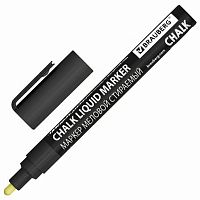 Маркер меловой CHALK LIQUID MARKER, ЧЕРНЫЙ, 3 мм, стираемый, BRAUBERG "CHALK", 152600