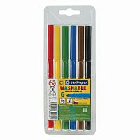 Фломастеры 6 ЦВЕТОВ CENTROPEN "Washable", смываемые, вентилируемый колпачок, 7790/6TP, 777900685