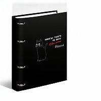 Тетрадь на кольцах А5 160х212мм, 120л, картон, матовая ламинация, клетка, BRAUBERG, Просто Кот, 404723