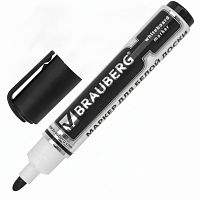 Маркер стираемый для белой доски ЧЕРНЫЙ, BRAUBERG "Neo", ЧЕРНЫЙ, с клипом, 5 мм, 150487