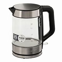 Чайник SCARLETT SC-EK27G101, 1,8 л, 2200 Вт, закрытый нагревательный элемент, стекло, черный