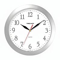 Часы настенные TROYKA 11170113, круг, белые, серебристая рамка, 29х29х3,5 см