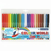 Фломастеры 24 ЦВЕТА CENTROPEN "Colour World", трехгранные, смываемые, вентилируемый колпачок, 7550/24TP, 775502484