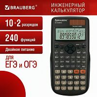 Калькулятор инженерный BRAUBERG SC-82MSС (165х84 мм), 240 функций, 10+2 разрядов, двойное питание, 271722