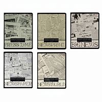 Тетрадь А5 48 л. АЛЬТ скоба, клетка, глянцевый лак, "Газета" (5 видов), 7-48-1146