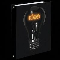 Тетрадь на кольцах А5 165х215 мм, 160 л., твердый картон, клетка, BRAUBERG, "Idea", 404091
