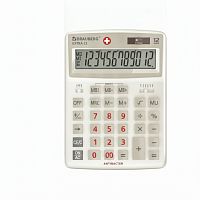 Калькулятор настольный BRAUBERG EXTRA-12-WAB (206x155 мм),12 разрядов, двойное питание, антибактериальное покрытие, БЕЛЫЙ, 250490
