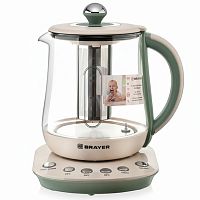 Чайник с терморегулятором и заварником BRAYER BR1015, 1,5 л, 2200 Вт