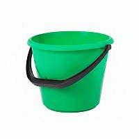 Ведро 6 л, без крышки, пластиковое, пищевое, с глянцевым узором, цвет зеленый, мерная шкала, LAIMA, 603891