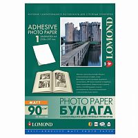 Фотобумага САМОКЛЕЯЩАЯСЯ А4, 90 г/м2, 25 листов, матовая, LOMOND, 2210003