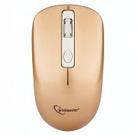 Мышь беспроводная бесшумная GEMBIRD MUSW-400-G, 3 кнопки+1 колесо-кнопка, оптическая, бело-золотая