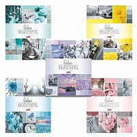Тетрадь А5, 96 л., HATBER, скоба, клетка, обложка картон, "BEAUTIFUL COLOURE" (5 видов), 96Т5В1, T241349