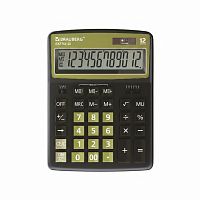Калькулятор настольный BRAUBERG EXTRA-12-BKOL (206x155 мм), 12 разрядов, двойное питание, ЧЕРНО-ОЛИВКОВЫЙ, 250471