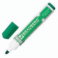 Маркер стираемый для белой доски ЗЕЛЕНЫЙ, BRAUBERG "Neo", 5 мм, с клипом, 150490