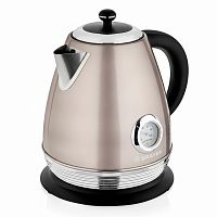 Чайник с термометром BRAYER BR1007, 1,7 л, 2200 Вт, закрытый нагревательный элемент, сталь, бежевый