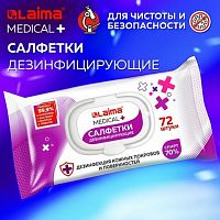 Дезинфицирующие салфетки спиртовые (70%) для рук и любых поверхностей 72 штуки LAIMA MEDICAL, 608766