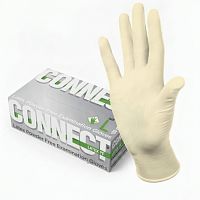 Перчатки смотровые латексные CONNECT неопудренные, 50 пар (100 штук), размер L (большие), -