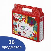 Набор школьных принадлежностей в подарочной коробке ПИФАГОР "НАБОР ПЕРВОКЛАССНИКА", 36 предметов, 880121