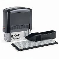 Штамп самонаборный 4-строчный, оттиск 47х18 мм, без рамки, TRODAT IDEAL 4912 P2, КАССА В КОМПЛЕКТЕ, 125427
