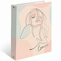 Тетрадь на кольцах А5 165х215 мм, 120 л., твердый картон, клетка, BRAUBERG, "Девушка", 404076