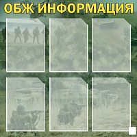 Стенд в кабинет ОБЖ Информация, 800х800 мм