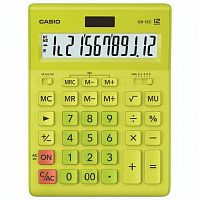 Калькулятор настольный CASIO GR-12С-GN (210х155 мм), 12 разрядов, двойное питание, САЛАТОВЫЙ, GR-12C-GN-W-EP
