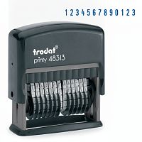 Нумератор 13-разрядный, оттиск 42х3,8 мм, синий, TRODAT 48313, корпус черный, 53198