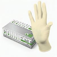 Перчатки смотровые латексные CONNECT неопудренные, 50 пар (100 штук), размер M (средний), -