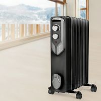Обогреватель масляный SONNEN DFN-07BL, 1500 Вт, 7 секций, черный, 455310
