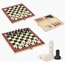 Игра настольная 3 в 1 Шахматы, шашки, нарды