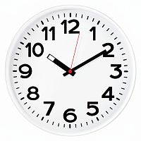 Часы настенные TROYKA 78771783, круг, белые, белая рамка, 30,5х30,5х5 см