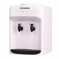 Кулер водораздатчик БЕЗ НАГРЕВА И ОХЛАЖДЕНИЯ, SONNEN TS-01WT, настольный, 2 крана, белый, 455411