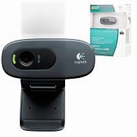 Веб-камера LOGITECH C270, 1/3 Мпикс., микрофон, USB 2.0, черная, регулируемый крепеж