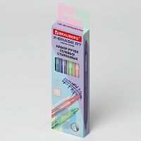 Ручки гелевые стираемые автоматические BRAUBERG "X-ERASE RT PASTEL COLOR", СИНИЕ, НАБОР 4ШТ, пишущий узел 0,7мм, линия письма 0,5 мм, 144426
