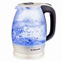 Чайник BRAYER BR1045BN, 1,8 л, 2200 Вт, закрытый нагревательный элемент, стекло, бежевый