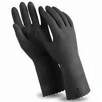 Перчатки латексные MANIPULA "КЩС-1", двухслойные, размер 10 (XL), черные, L-U-03/CG-942