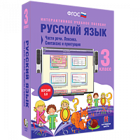Пособие для интерактивной доски Русский язык 3 класс. Части речи. Лексика. Синтаксис и пунктуация