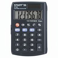 Калькулятор карманный STAFF STF-883 (95х62 мм), 8 разрядов, двойное питание, 250196
