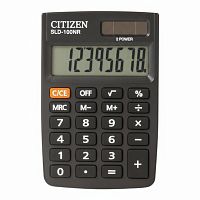 Калькулятор карманный CITIZEN SLD-100NR (90х60 мм), 8 разрядов, двойное питание