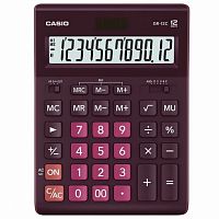 Калькулятор настольный CASIO GR-12С-WR (210х155 мм), 12 разрядов, двойное питание, БОРДОВЫЙ, GR-12C-WR-W-EP